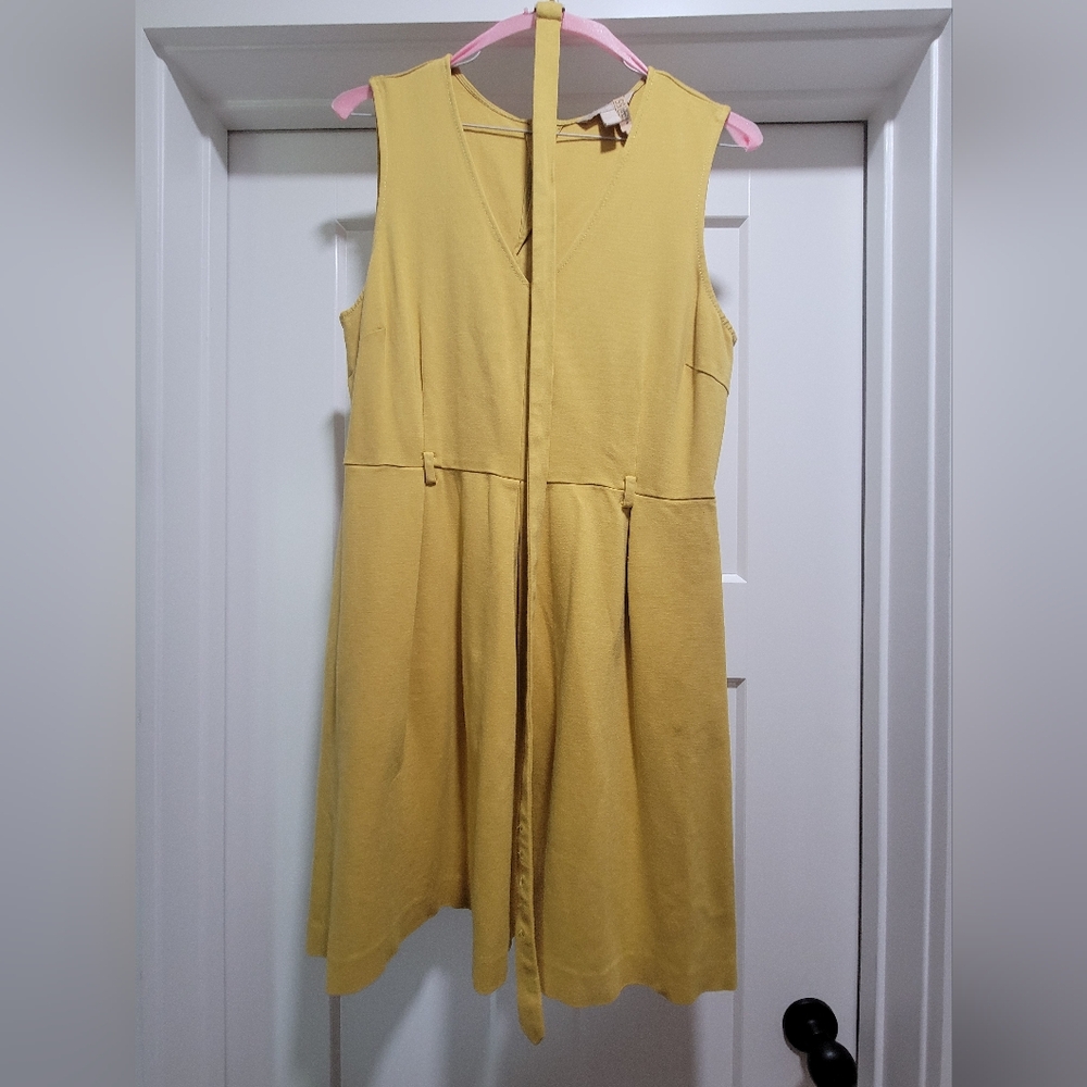 Banana Republic Yellow Pleated A-Line Mini Dress